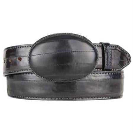 Men's Gray Eel Skin Western Style Belt