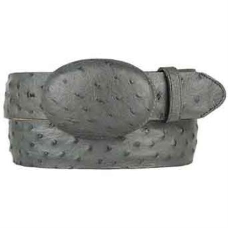 Original Gray Ostrich Full Quill Skin Style Belt