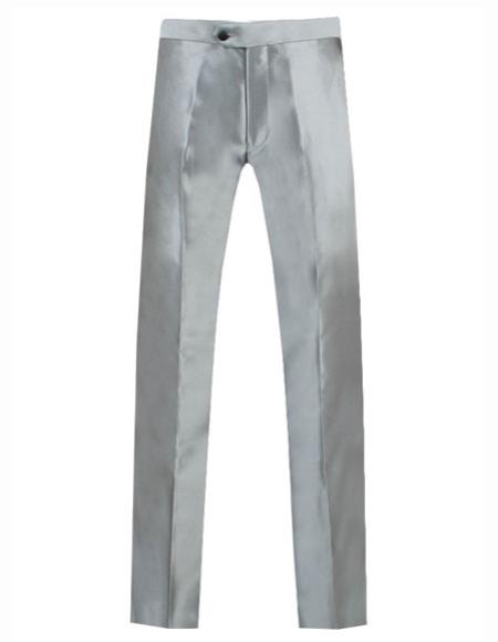 Gray Shiny Sharkskin Pant 