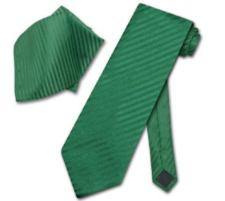 Emerald Green NeckTie & Handkerchief Matching Neck Tie - Men's Neck Ties - Mens Dress Tie - Trendy Mens Ties
