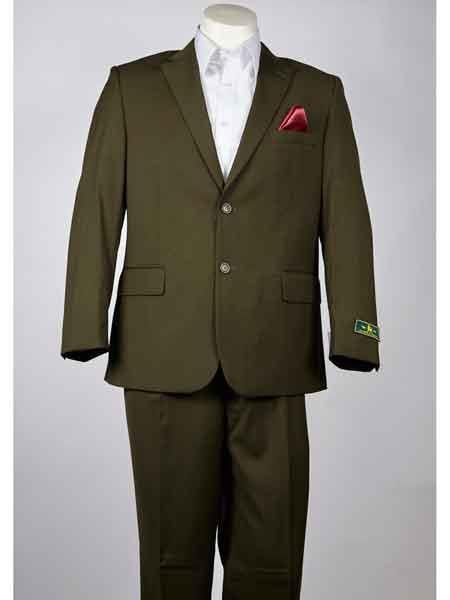 Men's Olive 2 Button Summer Suit