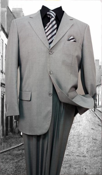 Grey-Gray Solid Color discounted Cheap Priced Business Suits Clearance Sale regular cut Available in 2 or Three ~ 3 Buttons Style Regular Classic Cut mensusa