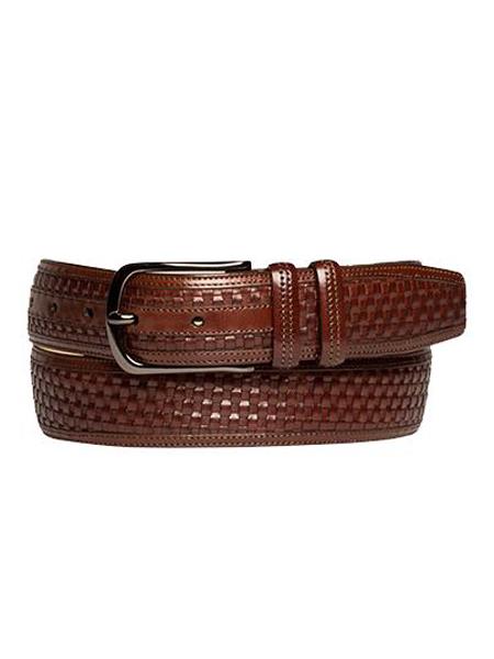 Mezlan Belts Brand Men's Genuine Calfskin Brown Skin Belt