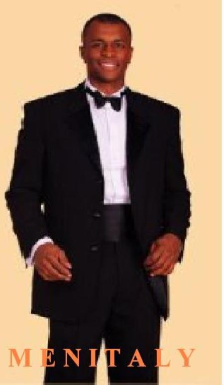 High Quality 2-Button Side Vented Super 120's Tuxedo + Shirt + Bow Tie + Any Color of your Choice CUMMERBUNDS and Bowtie Set mensusa