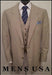 High Quality 2 Button Solid Tan ~ Beige Vested Suits 100% Rayon Men's Suits On Sale mensusa