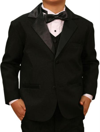 High Quality Solid Black Kids Sizes Tuxedo Formal Boys Suit Prefect for toddler Suit wedding attire outfits mensusa