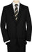 High-quality Construction 2 Button Side Vented Black on Solid Black Ultimate Tailoring&Wool mensusa