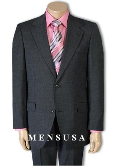 High quality Two Button 2 Button Charcoal Gray fine Vent - Color: Dark Grey Suit mensusa