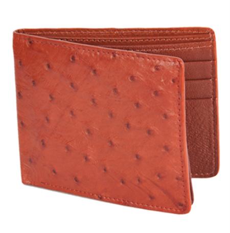 Men's Genuine Exotic Animal Skin Ostrich Wallet - Kango Tabac Hipster main image 1