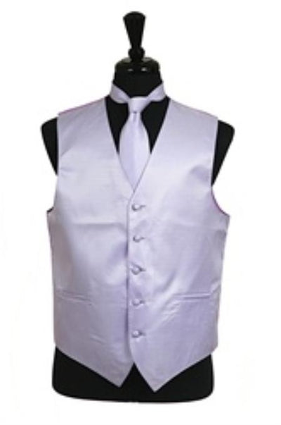 Horizontal Rib Pattern Dress Tuxedo Wedding Vest ~ Waistcoat ~ Waist coat Tie Set Lavender Buy 10 of same color Tie For $25 Each - Men's Neck Ties - Mens Dress Tie - Trendy Mens Ties mensusa