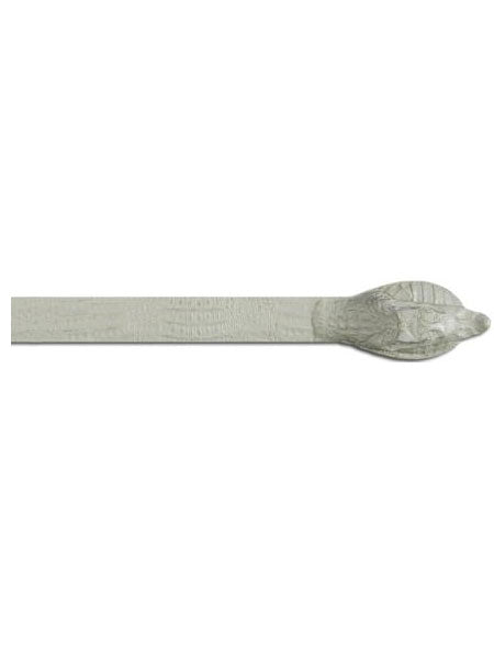 Los Altos Cream ~ Ivory ~ Off White All-Over Genuine Crocodile ~ World Best Alligator ~ Gator Skin w/ Head Cinturon De Cocodrilo