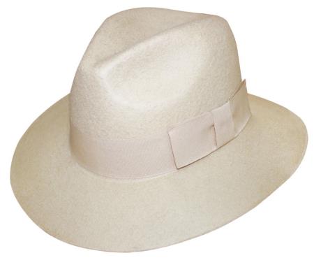 New Men's 100% Wool Fedora Trilby Mobster Mens Dress Hats Cream