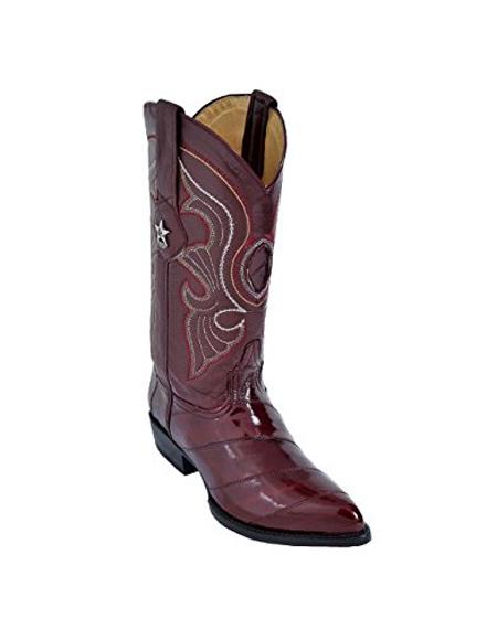 Men's Cognac King Eel Skin J-Toe Los Altos Boots Dress Cowboy Boot Cheap Priced For Sale Online ~ botines para hombre With Saddle Vamp- Botas De Anguila