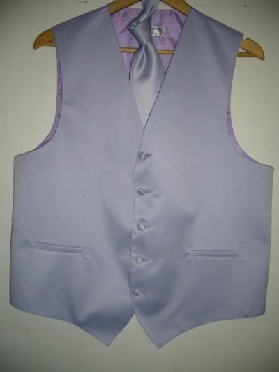 LAVENDER DRESS TUXEDO WEDDING Vest ~ Waistcoat ~ Waist coat & TIE SET Buy 10 of same color Tie For $25 Each - Men's Neck Ties - Mens Dress Tie - Trendy Mens Ties mensusa