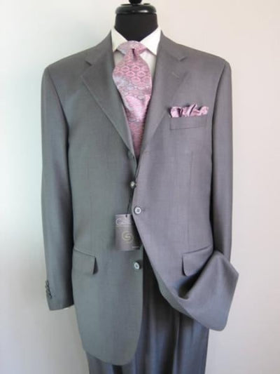 Light Gray Three ~ 3 Buttons Super 150's Wool Three ~ 3 Buttons - mensusa
