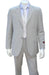Lightest Grey Color ~ Beige 2 Button Style Superior Fabric Rayon Viscose Dress Suit (LIGHT GRAY) - mensusa