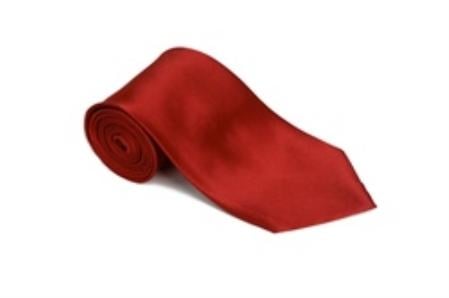 Lipstickred 100% Silk Solid Necktie With Handkerchief Buy 10 of same color Tie For $25 Each-Men's Neck Ties - Mens Dress Tie - Trendy Mens Ties mensusa