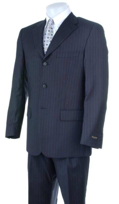 Darkest Dark Navy Blue Suit For Men 3 Buttons Super 120'S main image 1