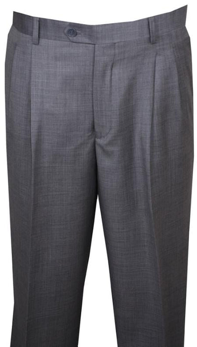 Long Rise Big Leg Slacks Dress Pants Light Gray Wool Wide Leg Pants Pleated Baggy Dress Trousers unhemmed unfinished bottom mensusa