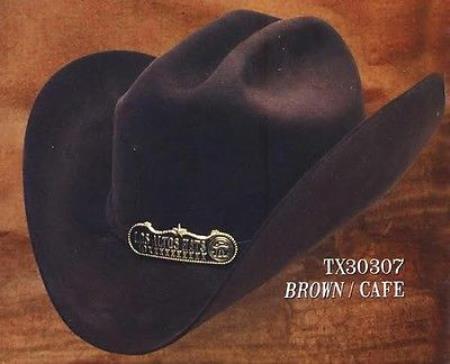 Tejana Cowboy Hat Duranguense Style 10X Felt Hats By Los Altos Brown
