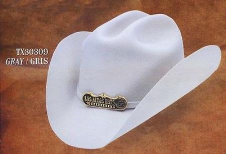 Men's Los Altos Gray Color Duranguense Style Wool Cowboy Hat