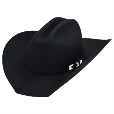 Tejana Satin Shiny Los Altos Hats-Texas Style Felt Cowboy Hatâ€“ Black