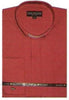 Mandarin Red Collarless Preacher Round Style / 65%Poly&35%Cotton Banded Collar Men's dress shirts mensusa