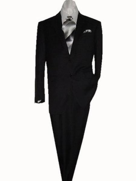 Authentic Statement Brand Men's 2 Button Suit Black- High End Suits - High Quality Suits