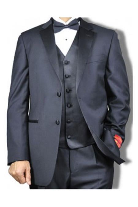 Authentic Statement Brand Men's Vested 2 Button Tuxedo Black - High End Suits - High Quality Suits