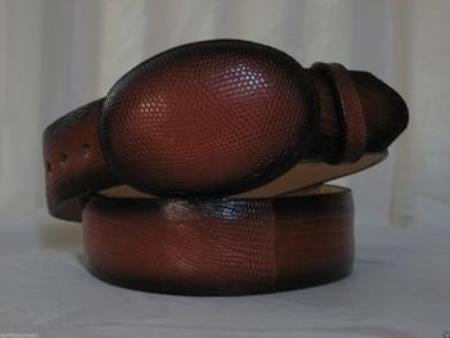 Men's Cognac Original Lizard Teju Skin Fashion Western Belt main image 0