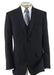 Men's 2 Black Wool three piece suit with Pleated Trousers mensusa