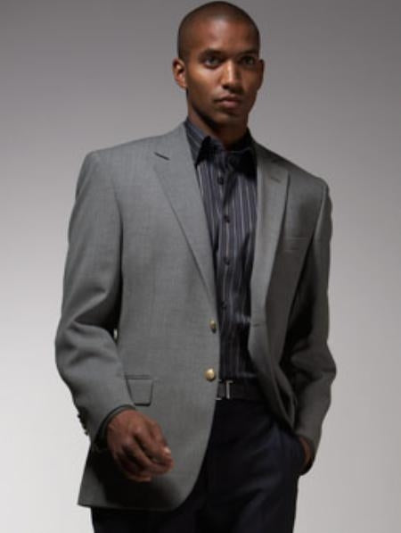 Men's 2 Button Cheap Priced Designer Fashion Dress Casual Blazer For Men On Sale Gray ~ Grey Sport Coat ~ Cheap Priced Unique Dress Blazer For Men Jacket For Men Sale ~ Jacket With Brass Buttons mensusa