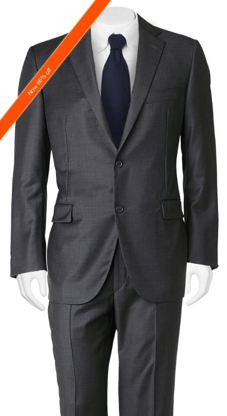 Men's 2 Button European Slim Fit Cheap Priced Business Suits Clearance Sale in Black mensusa