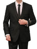Men's 2 Button Front Closure Slim Fit Suit Black Satin mensusa