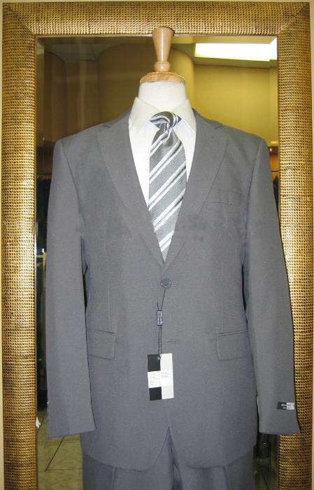Slim Fit Cheap Priced Business Suits Clearance Sale Two Button Charcoal Stripe ~ Pinstripe - Color: Dark Grey Suit main image 0