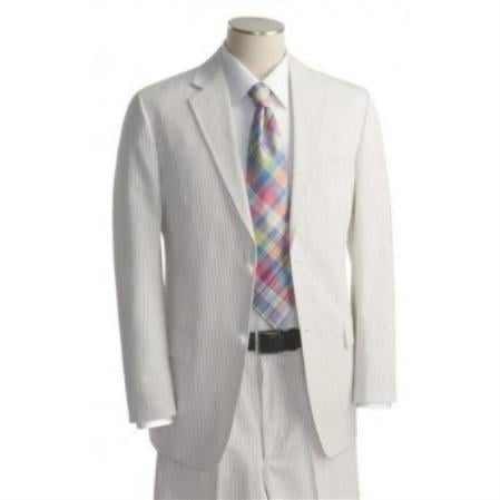 Men's 2 Button White Tone on Tone Suit mensusa