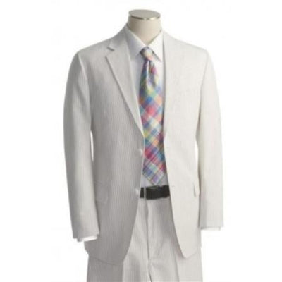Men's 2 Button White Tone on Tone Suit mensusa