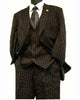 Men's 3 Piece Black & Red Stripe ~ Pinstripe Vested 3 ~ Three Piece Suit 3 Piece lapeled vest mensusa