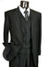 Men's Black 6 button vest single three piece suit - Seersucker Fabric Summer Fabric Cotton Fabric - Black on Black Stripe mensusa