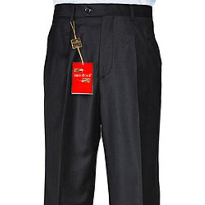Men's Black Single pleat Dress Pants unhemmed unfinished bottom - Cheap Priced Dress Slacks For Men On Sale mensusa