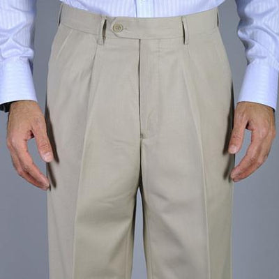 Men's Bone Single Pleat Pants unhemmed unfinished bottom mensusa