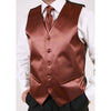 Men's Brown 2-piece Dress Tuxedo Wedding Vest ~ Waistcoat ~ Waist coat Set Buy 10 of same color Tie For $25 Each - Men's Neck Ties - Mens Dress Tie - Trendy Mens Ties mensusa