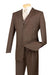 Men's Brown Stripe ~ Pinstripe Vested 3 Piece three piece suit - Jacket + Pants + Vest mensusa
