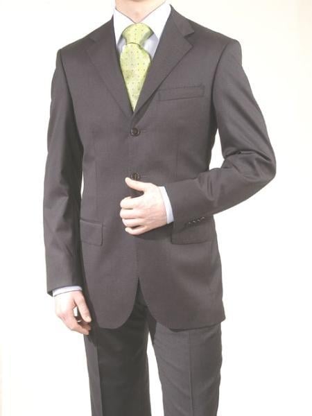 Men's Charcoal Gray 3 Button Dress Business Suits On Sale - Color: Dark Grey Suit mensusa