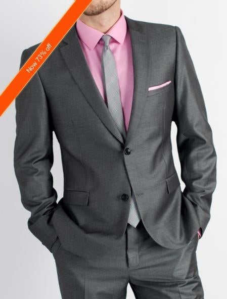 Men's Charcoal Slim Fit Cheap Priced Business Suits Clearance Sale mensusa