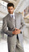 Men's Classic 3 Piece Super 150s Extra Fine Italian Fabric 2 Button three piece suit Grey mensusa