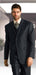 Men's Classic 3 Piece Super 150s Pleated Pants Italian Fabric 2 Button Suit Charcoal - Three Piece Suit mensusa
