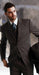 Men's Classic 3 Piece Super 150s Pleated Pants Italian Fabric 2 Button Suit Grey - Three Piece Suit mensusa