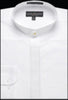 Men's Collarless Embroidered Mandarin Banded Collar Preacher Round Style white Men's Dress Shirt mensusa