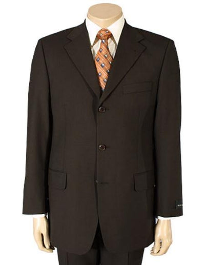 Men's Dark Brown 100% Pure (SUPER 120) 2or3 buttons - mensusa